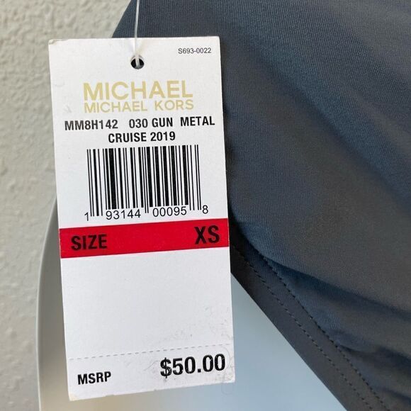 NWT MICHAEL Michael Kors Gun Metal Bikini Bottoms Size XS - Picture 4 of 4